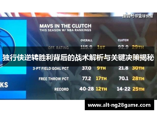 独行侠逆转胜利背后的战术解析与关键决策揭秘