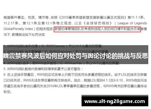魏震禁赛风波后如何应对处罚与舆论讨论的挑战与反思